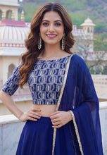 Blue Georgette flowy and simply Lehenga