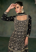 Janisha readymade - black georgette anarkali