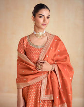 Orange silk anarkali
