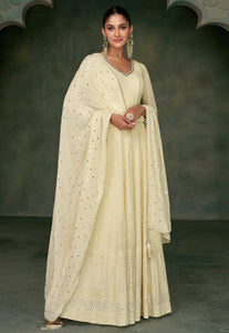 Janisha readymade - off white georgette anarkali