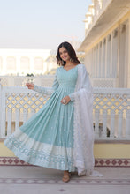 Baby blue Georgette anarkali readymade