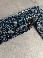 Teal blue ready draped Lehenga saree