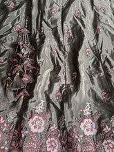 Olive Green Embroidered Floral Lehenga