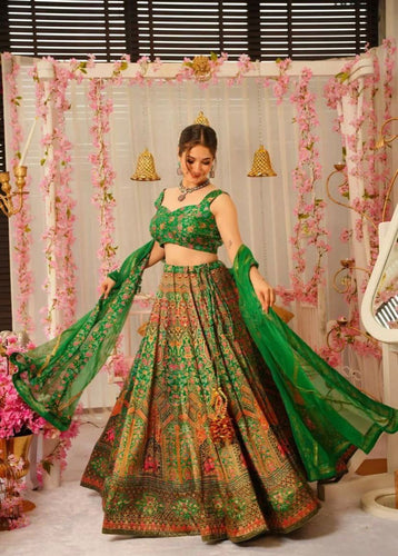 Colourful elephant print digital Lehenga