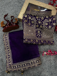 Ananya inspired Purple beauty jimmy choo saree