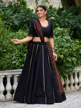 Black ajrakh pure cotton Chaniya Choli (free purse) (skirt stitched)