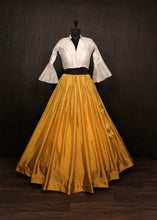 Indo western plain shaded yellow readymade Lehenga (perfect for pithi)