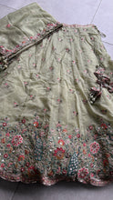 Sage green peacock embroidered lehenga