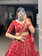 Red pure rayon gota Patti Lehenga readymade