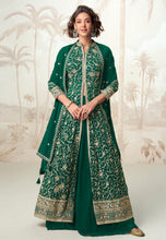 Elegant green Indo western lehenga