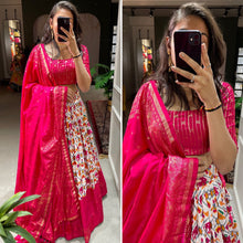 Pink Dola silk and patola print Lehengas