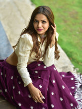 Indo western wine pure cotton lucknowi Lehenga