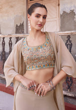 Beige flared trouser style with cape readymade