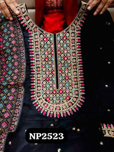 Niks collection - black modal chanderi anarkali (plus size option)