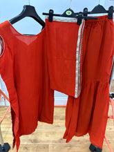 Burnt orange and gold sharara suit (plus size)