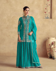 Ocean blue Palazzo with long top