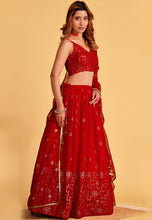 Sara - red georgette Lehenga