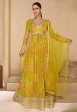 Janisha readymade - mustard georgette anarkali