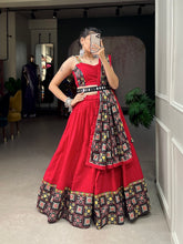 Red pure cotton readymade Lehenga