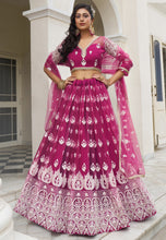 Kelaya collection - dark pink net Lehenga