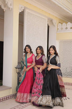 Viscose jacquard Lehenga with gaji silk dupatta in wine