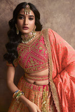 Royal collection- peach and pink banarasi silk Lehenga
