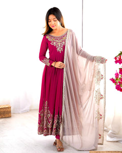 Rani pink party wear look gown