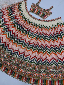 Colourful zig zag Lehenga (also available for plus and tall)