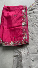 Stone and hot pink chiffon embroidered Lehenga