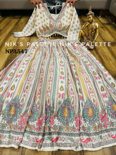 Niks collection - Ivory crepe silk printed lehenga