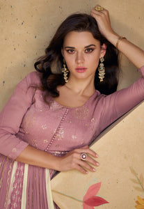 Janisha -  georgette pleated anarkali in pink