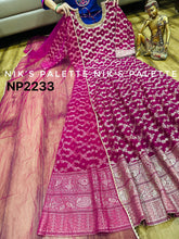Niks collection - pink and gold banarasi silk anarkali