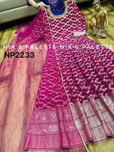 Pink and gold banarasi silk anarkali