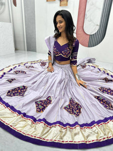 Pure cotton lilac and purple Chaniya choli