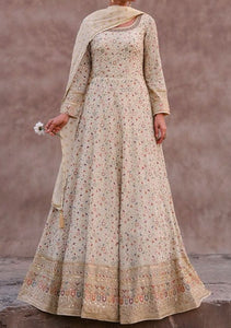 Janisha readymade white partywear anarkali