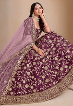 Wine art silk Lehenga