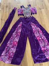 Purple pleated palazzo outfit