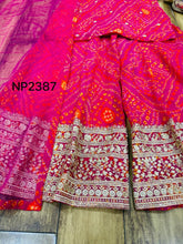 Niks collection - 3 piece bandhani suit in rani pink