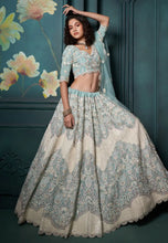Sky blue georgette wedding Lehenga