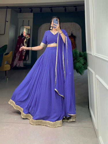 Plain and light Lehenga in blue