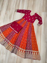 Two coloured panelled anarkali