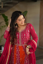 Two coloured panelled anarkali