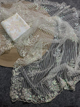 White soft net saree partywear saree