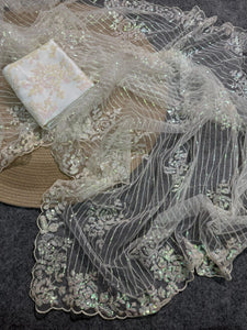 White soft net saree partywear saree