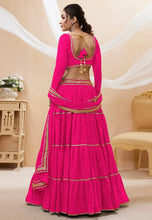 Hot pink leheriya Georgette Lehenga