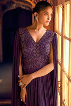 Purple Indo western stylish anarkali gown