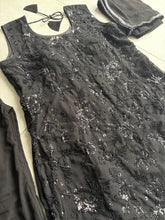 Black sequinned palazzo set (plus size)