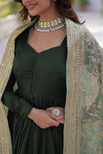 Fendi silk gown with sequins dupatta