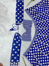 Royal blue foil mirror work Lehenga