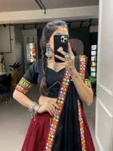Maroon and black pure cotton readymade Lehenga